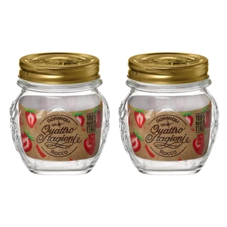 2 Potes Vidro Porta Condimentos Com Tampa Cozinha 80ml