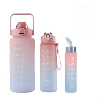 Garrafas Galao 2L 900ml 300ml Squeeze Agua Academia Fitness Moderna Tie Dye Com Adesivos