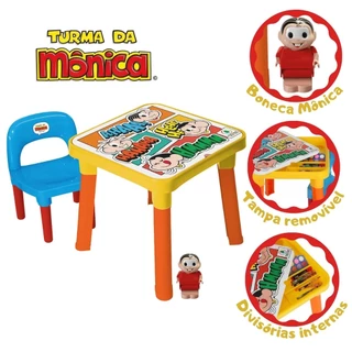 Mesinha Didática Turma Da Mônica Com Boneco Mesa Infantil