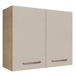 Armário Aéreo 80 cm 2 Portas Rustic/Crema Agata Madesa
