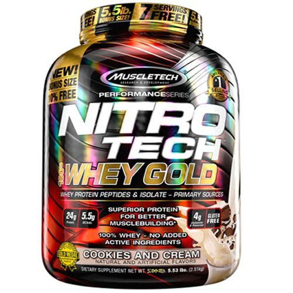 Whey Gold Nitro Tech – 2510g Cookies and Cream – Muscletech