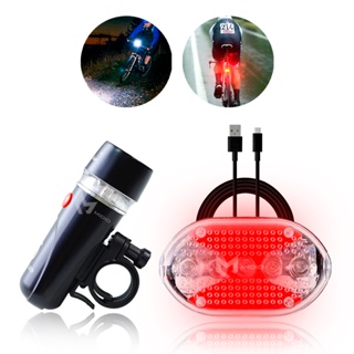 Kit Farol Bike Led Dianteiro e Lanterna Sinalizadora Traseira Bicicleta Resistente à Água