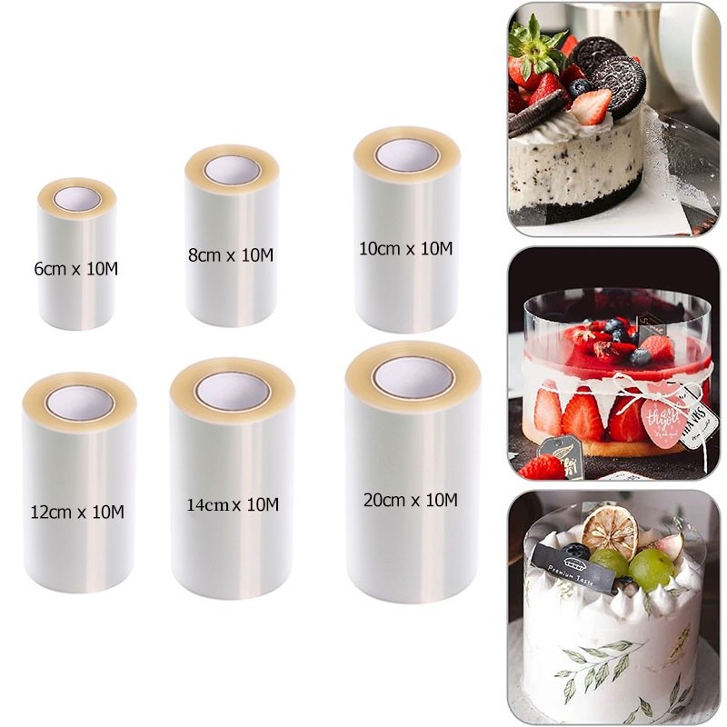 1 Rolo De Bolo Transparente Colarinho Acetato De Cozinha De Chocolate Para Assar Durável 8cm/10cm/14cm