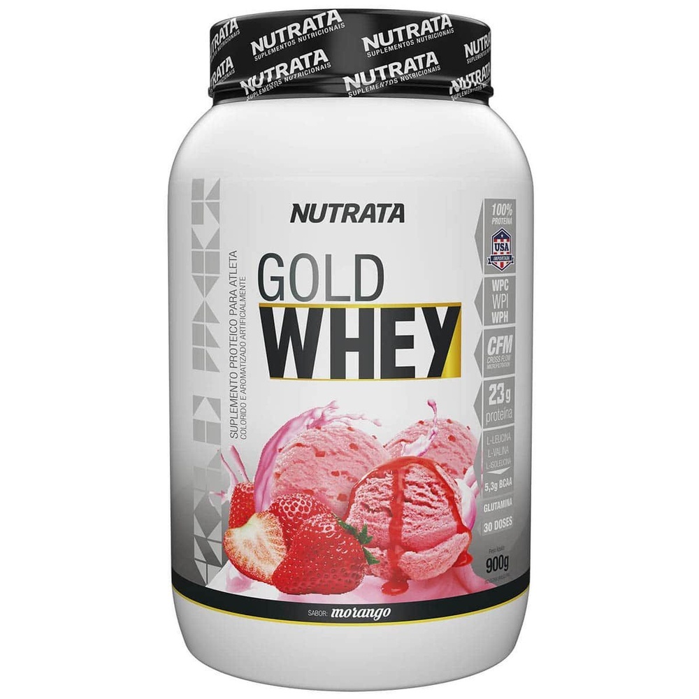 Gold Whey – 900g Morango – Nutrata