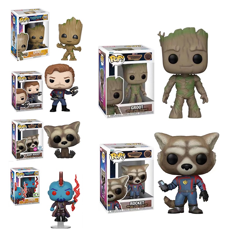 Figura De Ação Funko POP Guardiões Da Galáxia 3 Foguete Raccoon Groot Star Lord Yondu