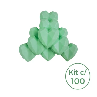 Kit Com 100 Unidades Mini Sabonetes Coração Lapidado 3Cm