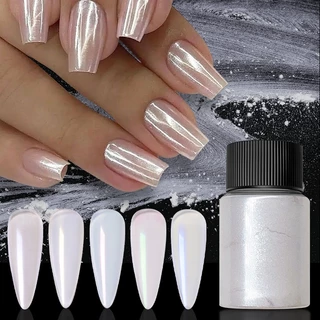 Pigmento Cromado Branco Pó Púrpura Manicure 10g