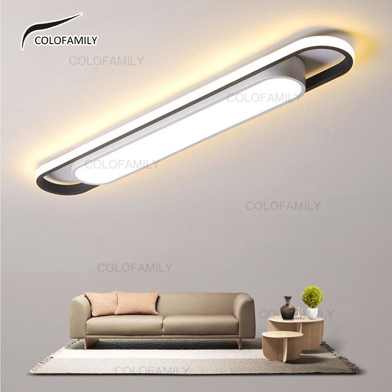Luminária De Teto Retangular De 3 Cores Led Para Decoração De Casa Quarto Moderno Sala De Estar De Cozinha