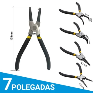 Jogo Alicate Extrator de Anéis De Anel Trava Kit Alicates Bico Curvo Reto 4 Peças Para Remover