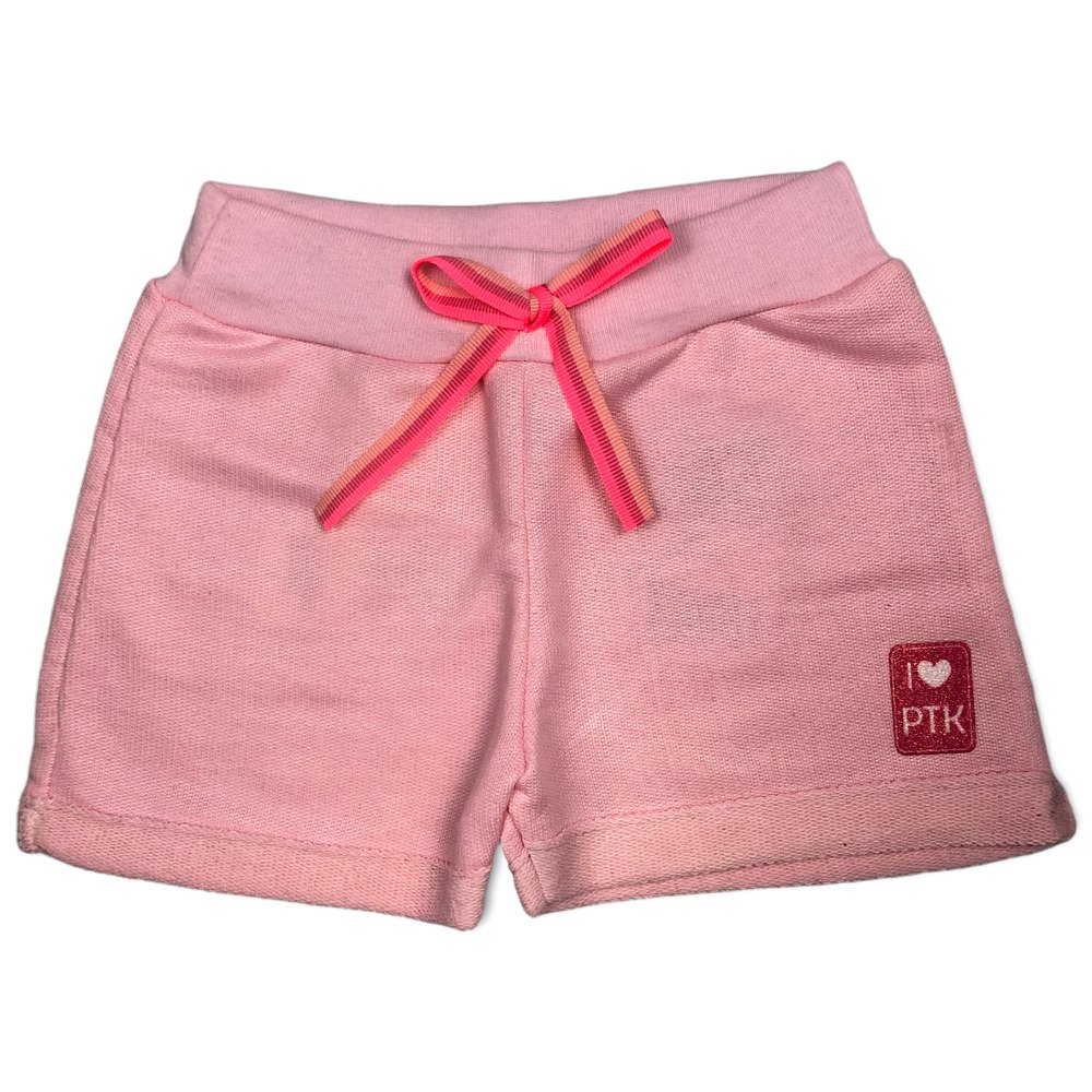 Short em Moletinho Menina Rosa - Pimentinha Kids