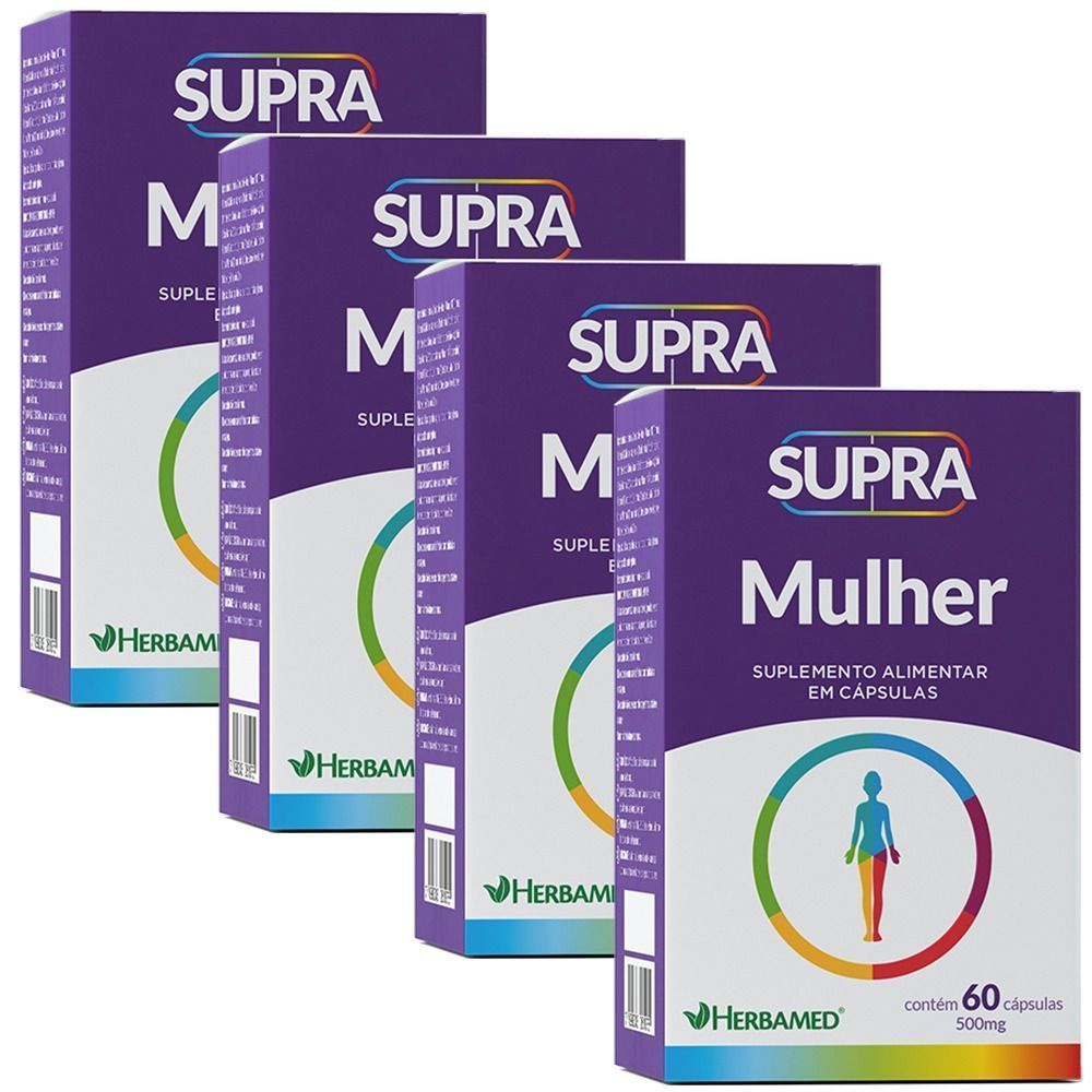 Kit 4x Supra Mulher 60 Cápsulas Herbamed | Shopee Brasil