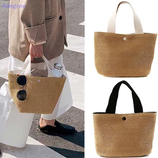 Adegree Elegant Bolsas De Mão Femininas De Palha Tecido Praia De Férias Sacos De Moda Ombro Retrô Novo