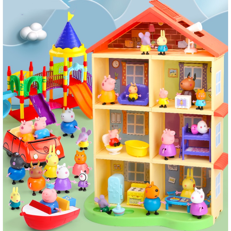 Desenho Animado Peppa Pig Family Doll Piggy George Mamãe E Papai Coisas  Plushie Toy Dolls Aniversário Para Menina - Escorrega o Preço