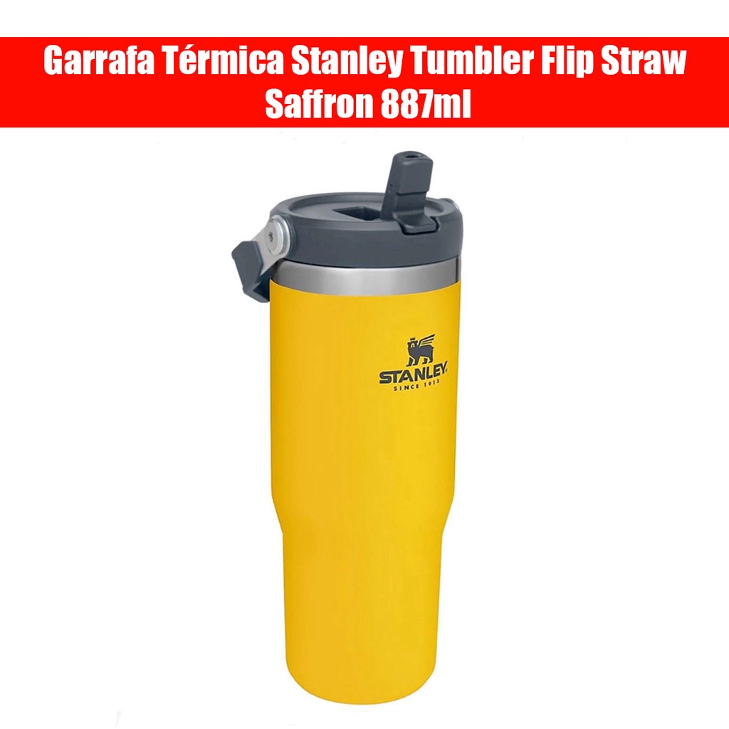 Garrafa Térmica Flip Straw Stanley Saffron