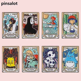 Alfinetes De Tarô Esmalte Personalizado Noface-man Calcifer San Howl Kiki Ponyo Broches Lapela Crachás Cartoon Liga Decorativa Acessórios De Moda