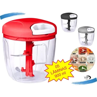Mini Processador Manual De Alimentos Grande 5 Lâminas 900ml - Promoção!
