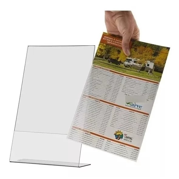 Display transparente tipo L A6 Vertical (10x15cm) | Shopee Brasil
