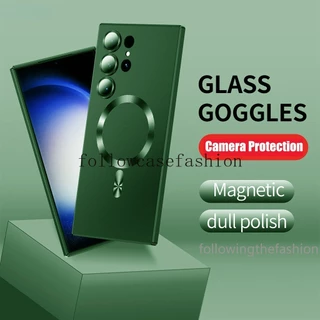 Samsung Galaxy S21 Ultra S21 S20 + Plus S20 FE 4G 5G Capa Macia À Prova De Choque De Luxo Magsafe Magnético Sem Fio Carregamento Proteção Da Lente Câmera De Silicone Transparente Shockproo Anti Impacto Capinha Phone Case
