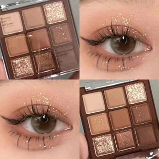 Sombra De Nove Cores De chocolate , Perolada , Fosca , Difícil De Tirar A Maquiagem , Versátil , Placa De Olhos Para Iniciantes