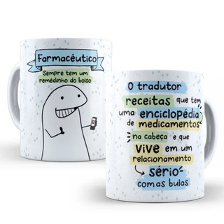 Caneca Farmácia - Farmacêutico / Farmaceutica Flork Profissões Porcelana 325ml