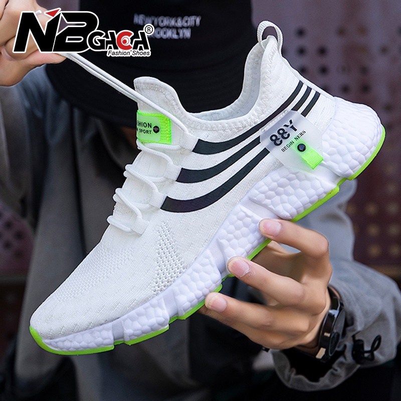 Moda Clássica Sapatos De Corrida Esportiva Material Ultralight Light Breathable Branco/Preto Tênis Masculino Tamanho 36-45