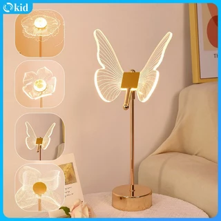 Lâmpada Romântica De Almoço Mesa LED Shell 3 Luz-Acrílica Borboleta Colorida Decoração 180 Graus Pode Ser Ajustada Iluminação Villa Art Decorativa Cama