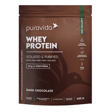 Whey Protein Isolado Dark Chocolate 450g – Puravida