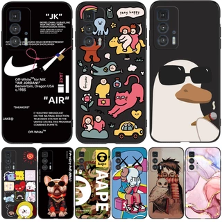 Capa Para O Telefone Motorola Edge 20 Pro 5G De Silicone Macia Moto Edge20Pro Protetora Preta Tpu Case Urso De Cachorro De Pato Bonito
