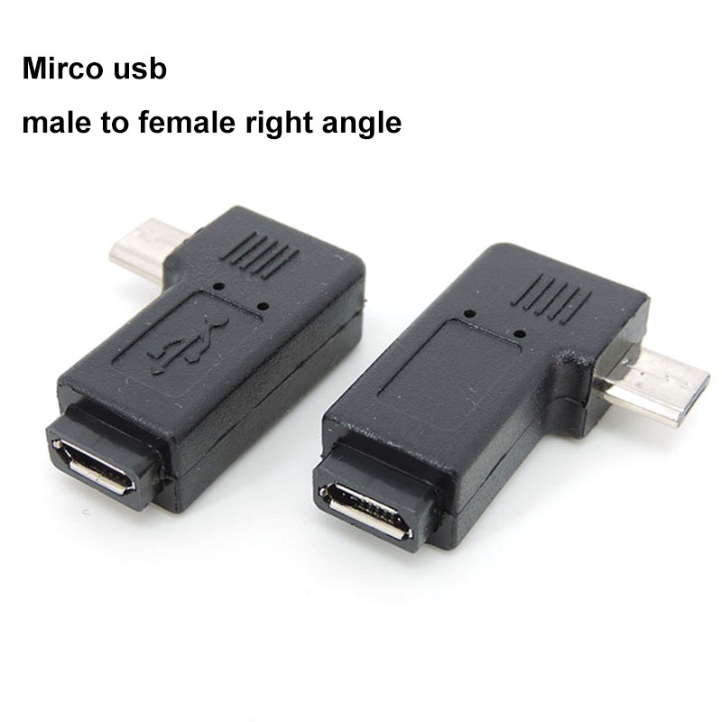 90 Graus Esquerda Direita Ângulo Micro USB Fêmea Para Macho Adaptador De Sincronização De Dados Conversor De Energia Plu
