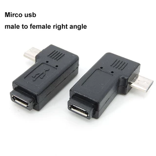 90 Graus Esquerda Direita Ângulo Micro USB Fêmea Para Macho Adaptador De Sincronização De Dados Conversor De Energia Plu