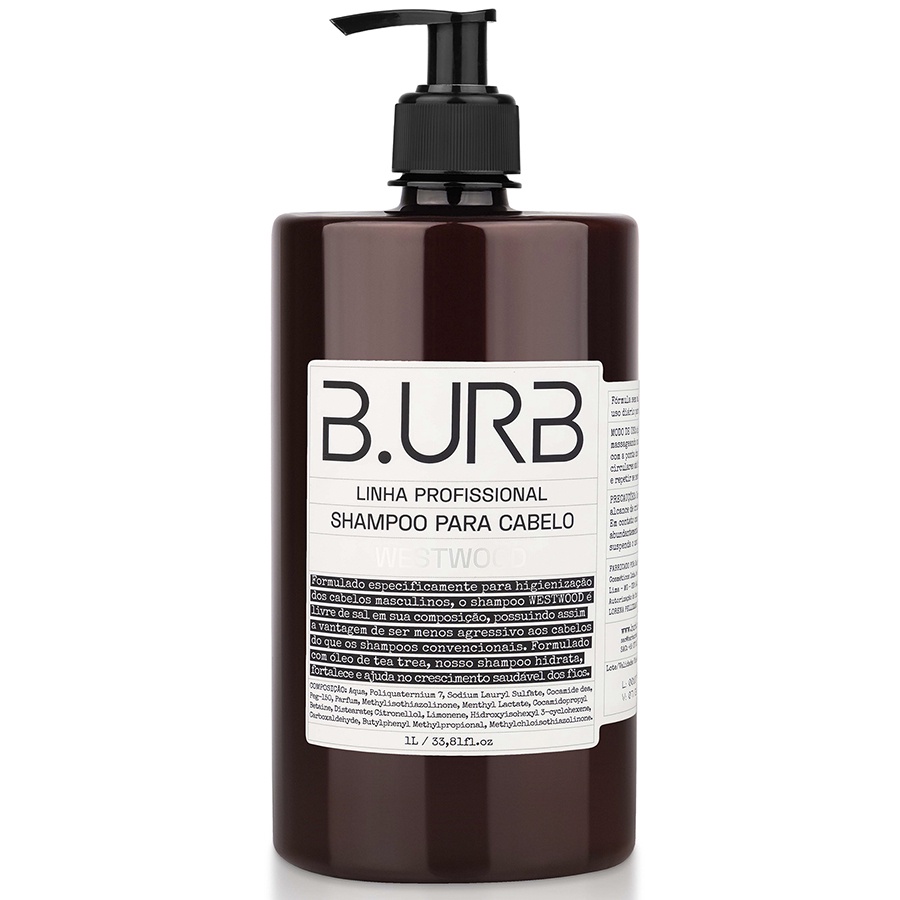 Shampoo Westwood 1 Litro Profissional Bancada Barbearia Barba Urbana B.URB