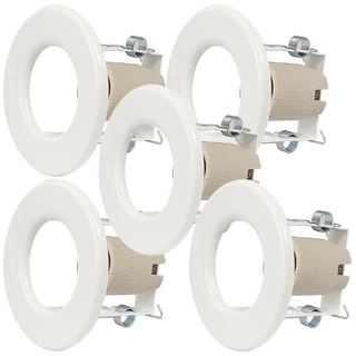 Kit 5 Spots Brancos de Embutir para 1 lâmpada Foco Fixo