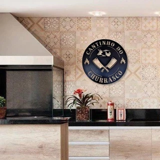 Cantinho Do Churrasco Placa Decorativa Churrasqueira Mdf Decoração Aplique de Parede