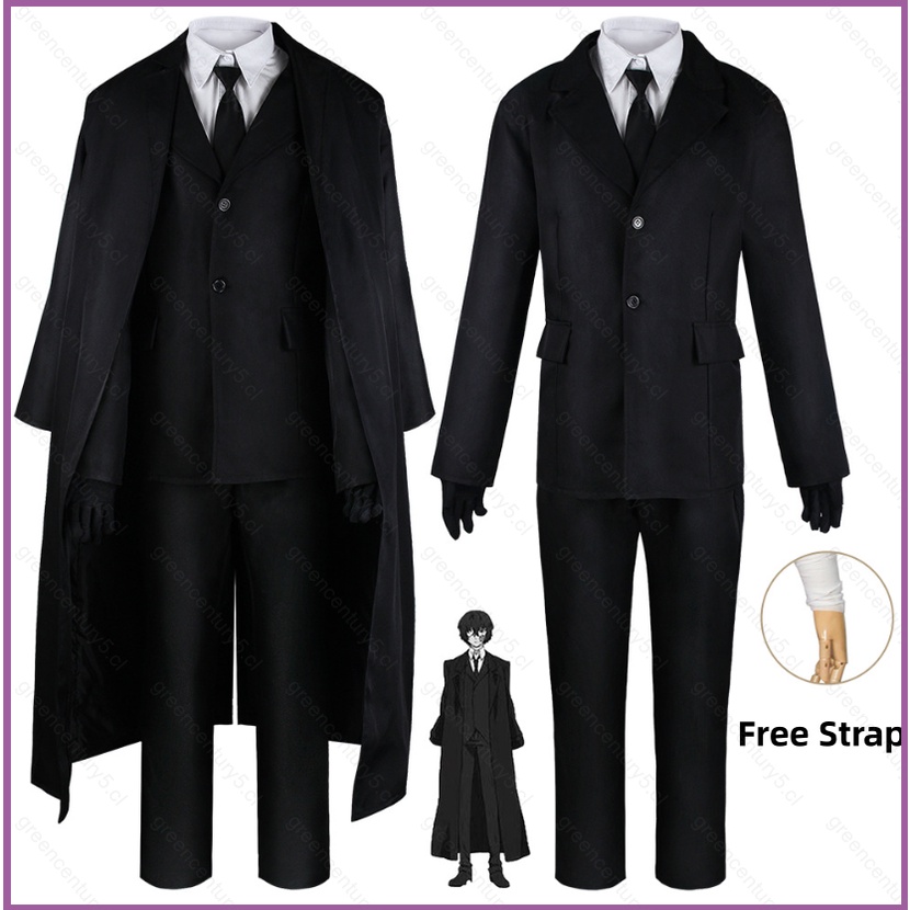 CWC Bungo Stray Dogs Dazai Osamu Cosplay Traje Anime Camisa Preta ...