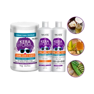 Kit Shampoo Condicionador Máscara Livre Leve Solto Keraform Skafe