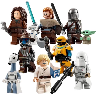 Mandalorian Peli Motto Din Djarin Grogu Cad Bane Bib Fortuna Guerra Espacial Fennic Mini Blocos De Construção Kids Figura Brinquedos