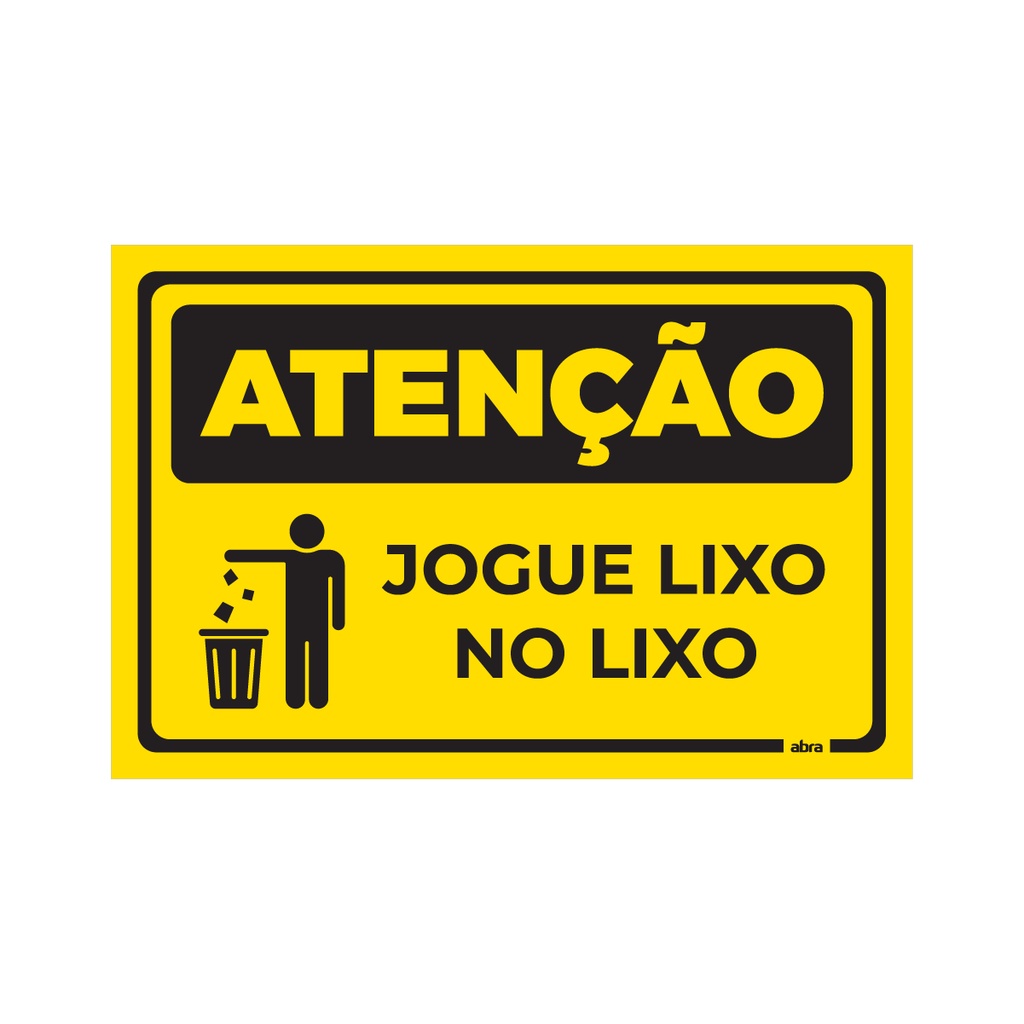 Placa De Sinalização Atenção Jogue Lixo No Lixo Pvc 30x20 Cm | Shopee ...