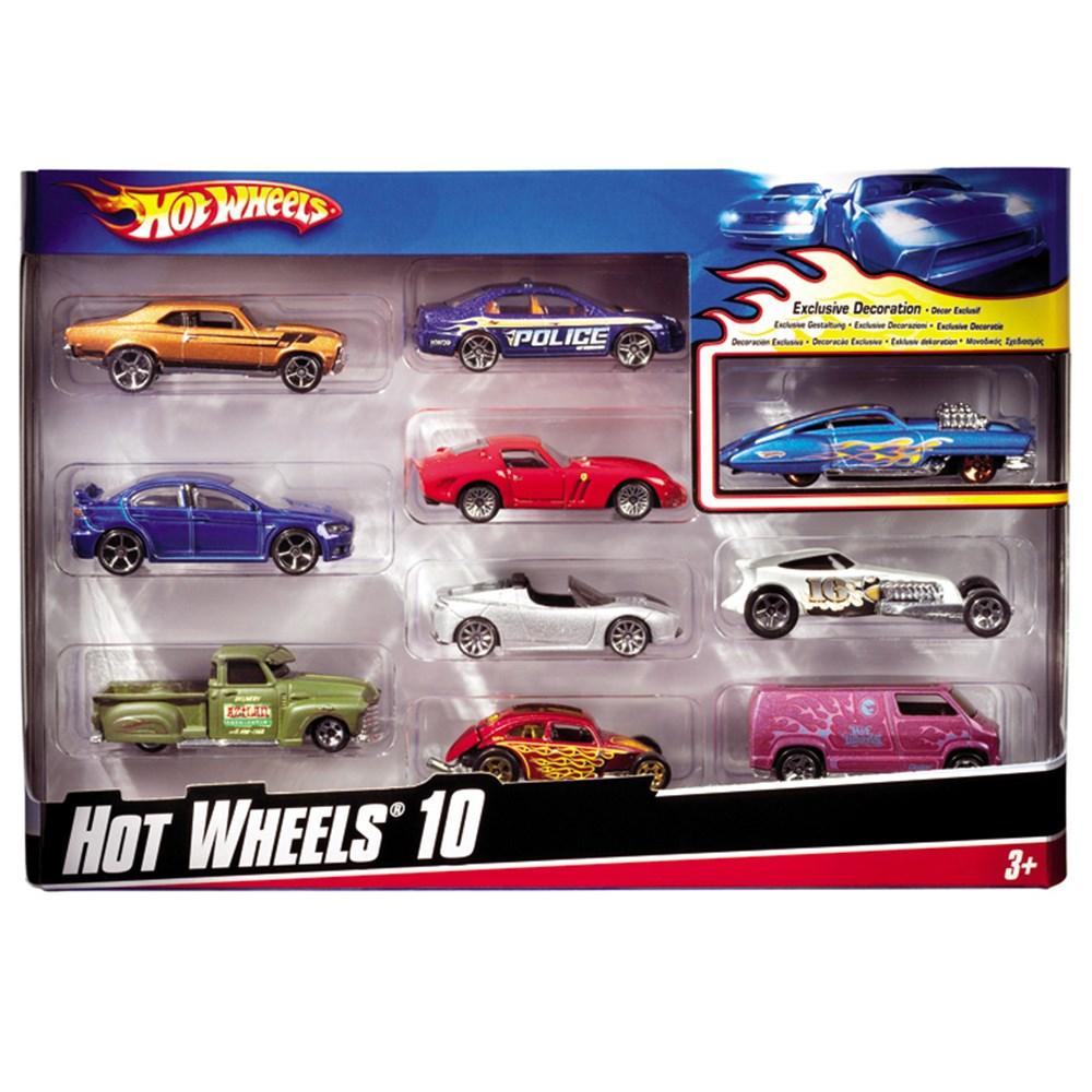 Caixa Com 10 Carrinhos Hot Wheels Sortidos - Mattel C/1 Raro