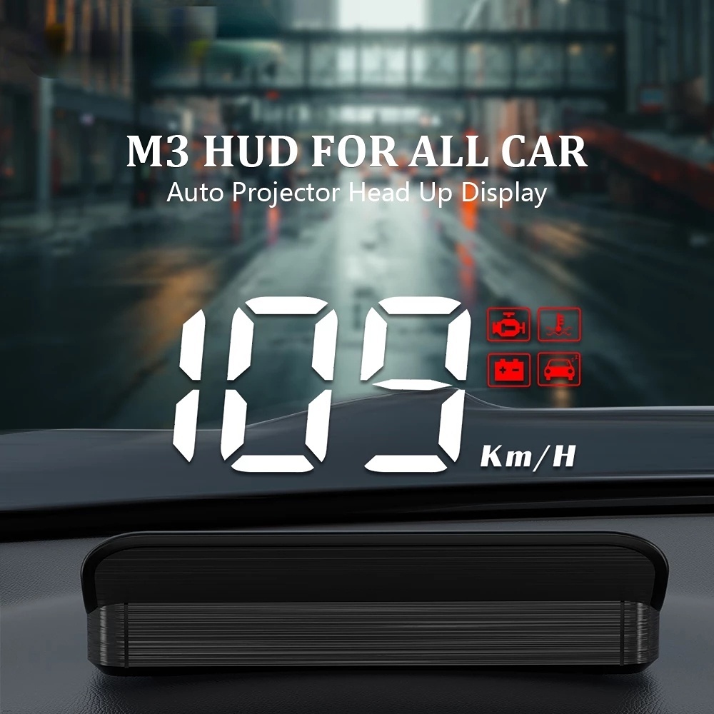 M3 Auto HUD OBD2 Head Up Display Projeção No Vidro Do Carro Velocidade Pára-Brisa Projetor Alarme Acessórios Eletrônicos