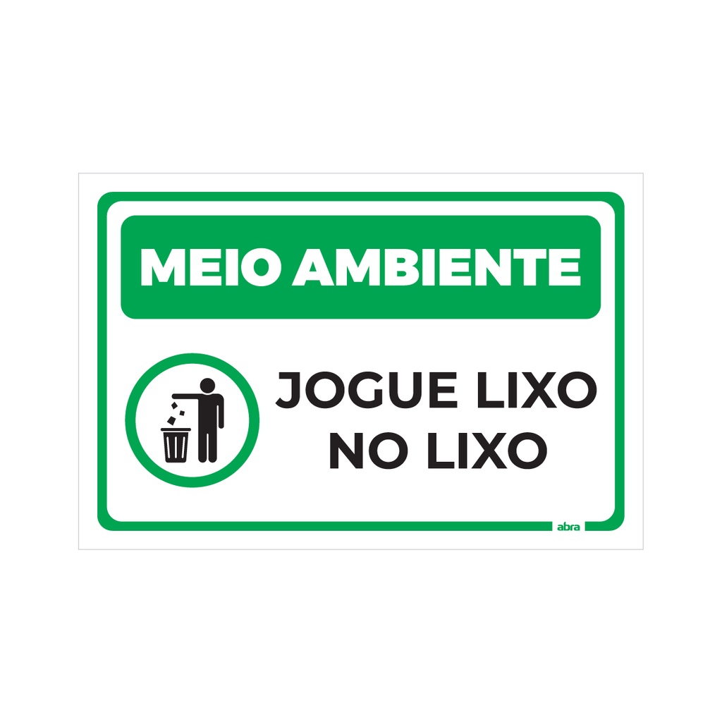 Placa Sinalização Jogue Lixo no Lixo Pvc 30x20 Cm | Shopee Brasil