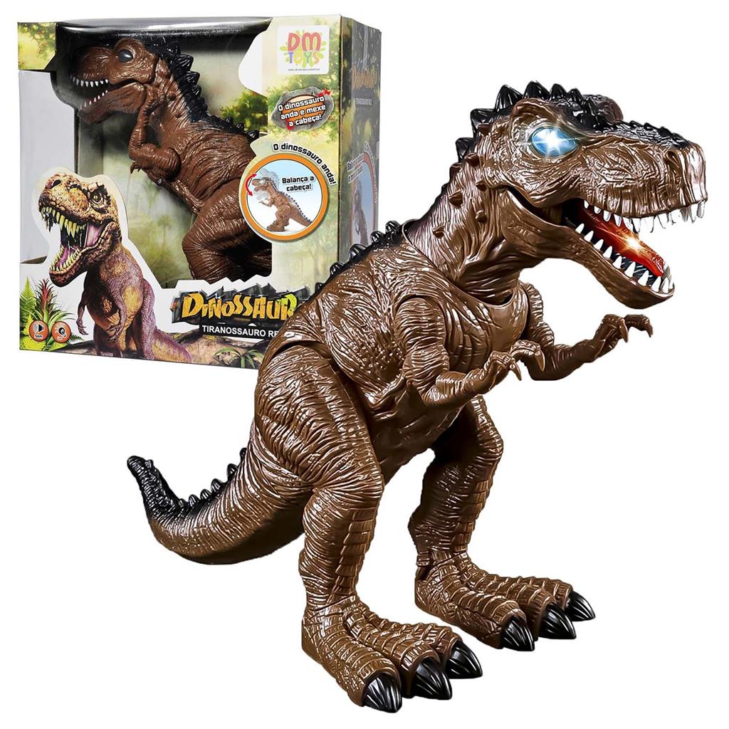 Brinquedo Dinossauro T-rex Anda De Verdade Som E Luz - Dm Toys | Shopee ...