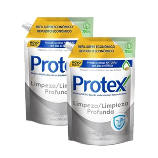 Kit 2 Refil Sabonete Líquido Protex Limpeza Profunda 900ml em Oferta na Shopee