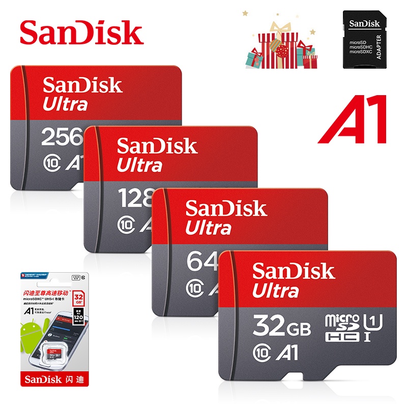 128GB 256GB 100MB/s Cartões De Memória A1 Cartão De Câmera 4GB 8GB 16GB 32GB 64GB Micro SD Classe 10 Flash UHS-1 Microsd TF /