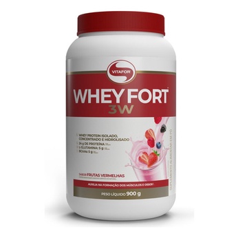 Whey Protein Isolado Whey Fort Frutas Vermelhas 900g Vitafor