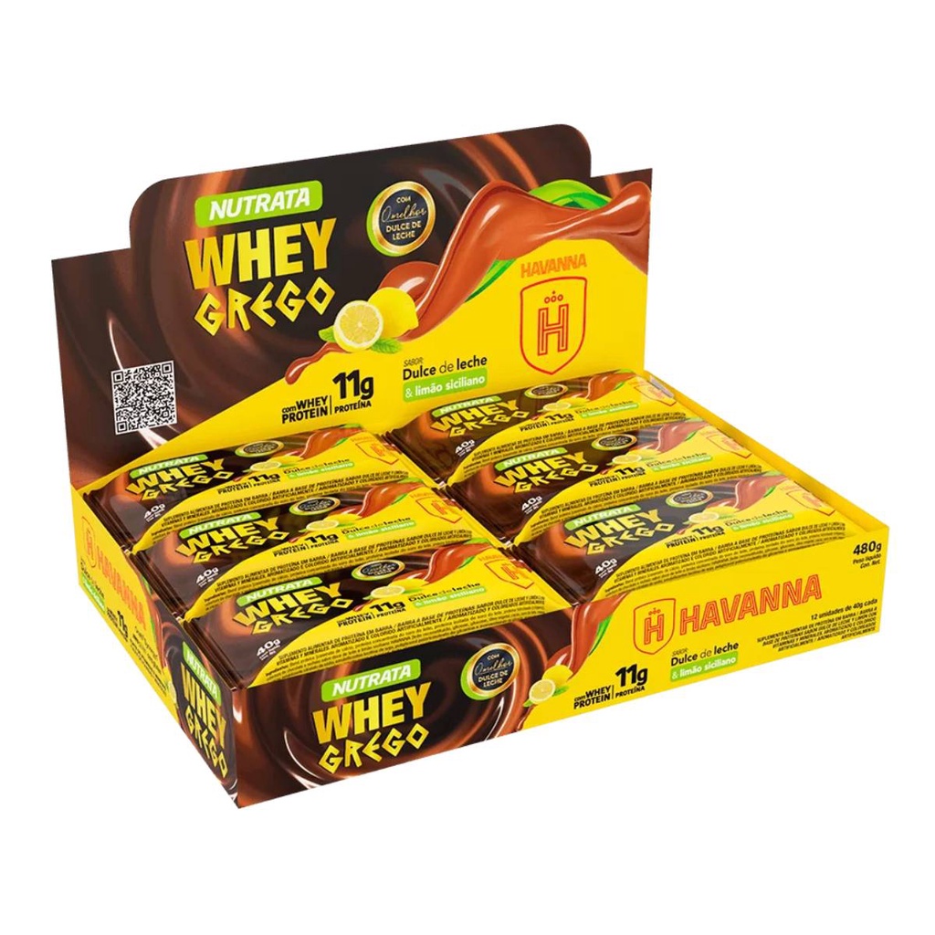 Nutrata Whey Grego Bar Doce de Leite Havanna Limão Siciliano