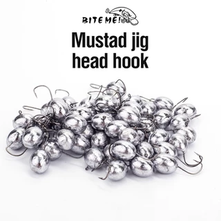 10PCS Cabeças De Jig Sem Pintura 0.8g-6g Bola Mustad Com Anzóis Farpados De Aço Carbono Para Isca De Cabeça De Macia