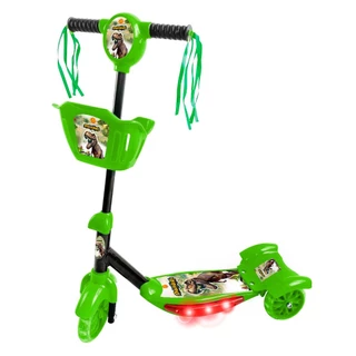 Patinete Infantil Dinossauro C/ Cesta 3 Rodas - Dm Toys