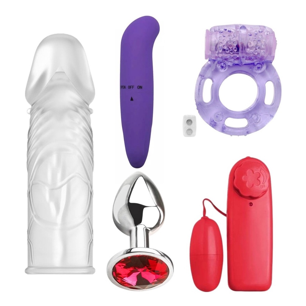 Plug Anal +bullet+ Vibrador Ponto G+ Anel Peniano+ Capa Peni