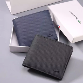 Lacoste Moda bifold Carteira Curta De Couro Para Homens Mulheres