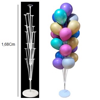 Suporte De Balão Chão 1,68 Porta Balão com 19 Hastes Balões base ...